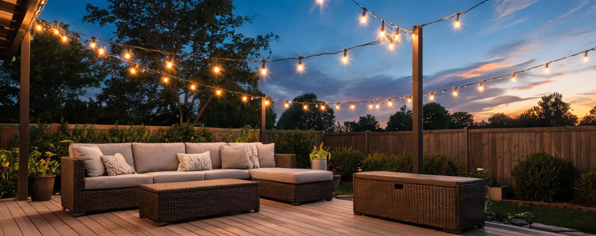 Devoko outdoor furniture ready for evening patio use