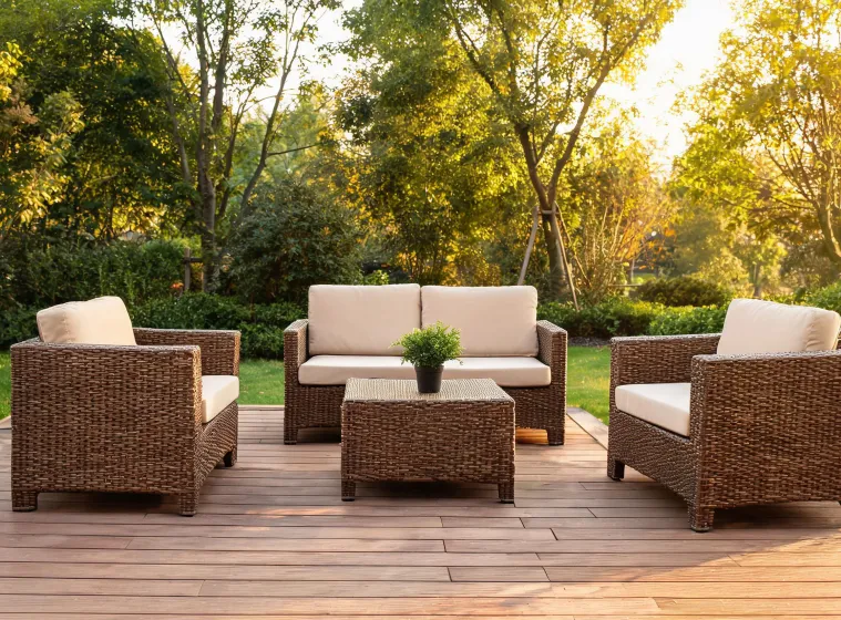 Devoko five-piece rattan patio conversation set