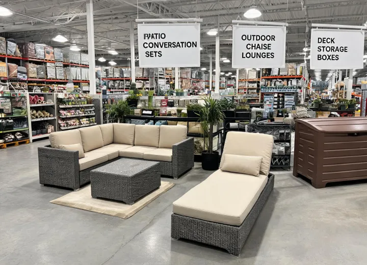 Retail patio furniture display